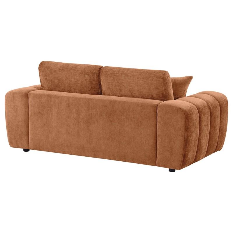 Large Picture of Coaster Furniture Burnett 504952 Chenille Upholstered Wide Arm Loveseat - Burnt Orange