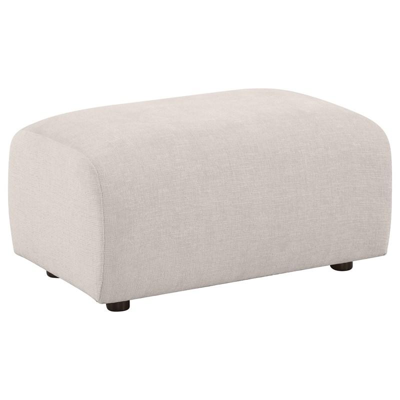 Large Picture of Coaster Furniture Burnett 504958 Chenille Upholstered Ottoman - Ivory