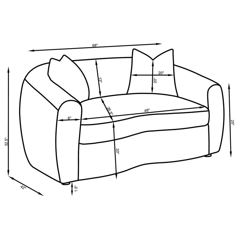 Large Picture of Coaster Furniture Isabella 504972 Fabric Upholstered Loveseat - Sand