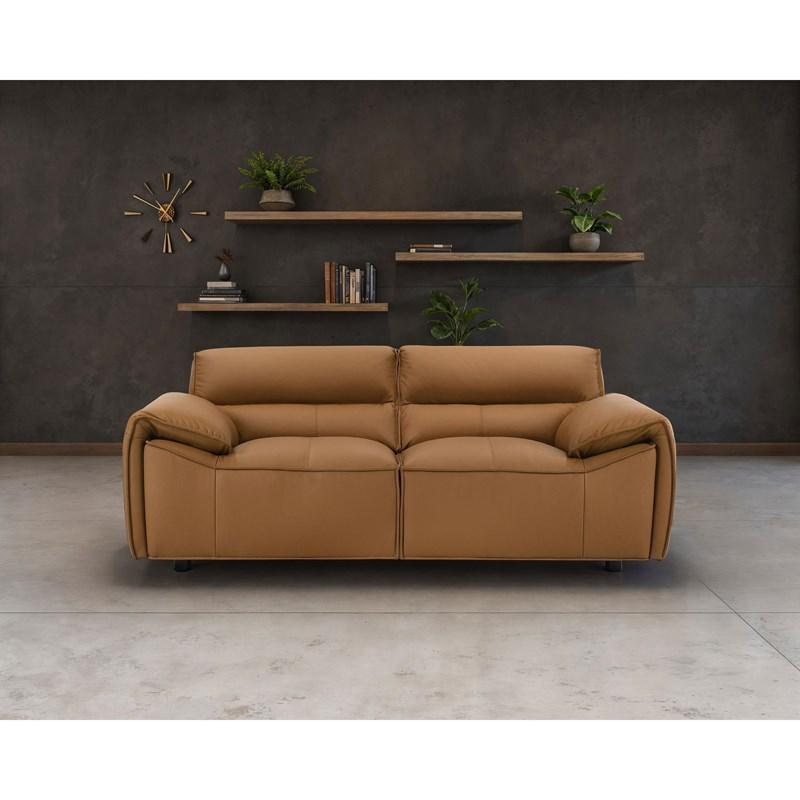 Large Picture of Coaster Furniture Buxton 509502 Top Grain Leather Upholstered Loveseat - Orange
