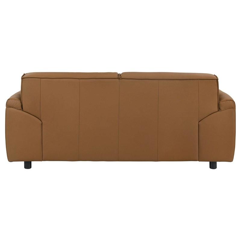 Large Picture of Coaster Furniture Buxton 509502 Top Grain Leather Upholstered Loveseat - Orange