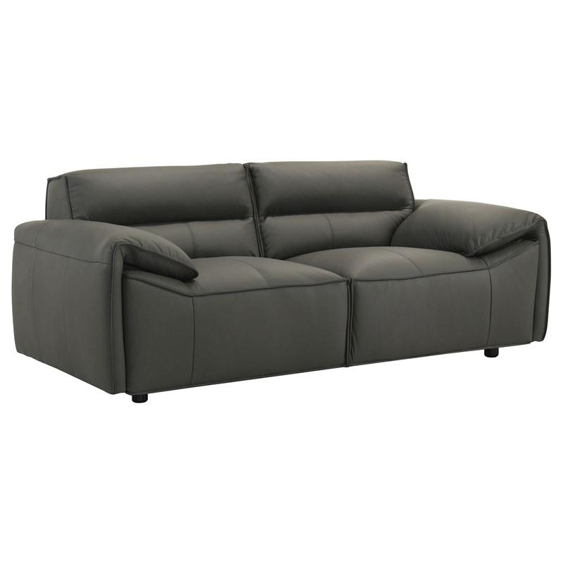 Coaster Furniture Buxton 509505 Top Grain Leather Upholstered Loveseat - Graphite