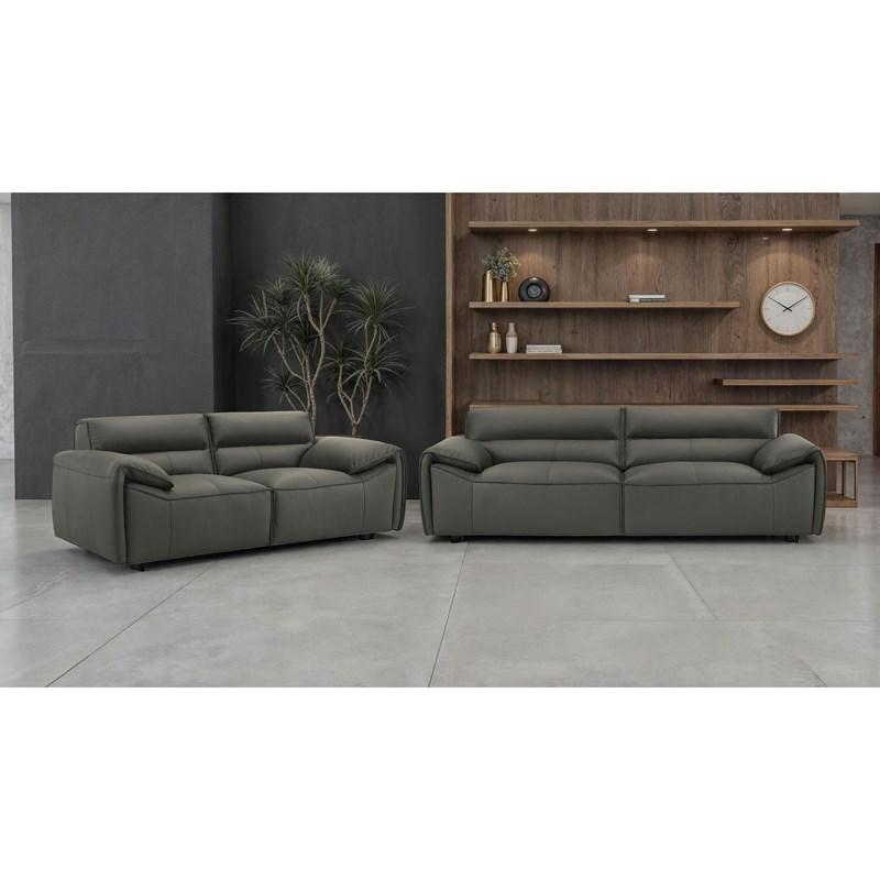 Large Picture of Coaster Furniture Buxton 509505 Top Grain Leather Upholstered Loveseat - Graphite