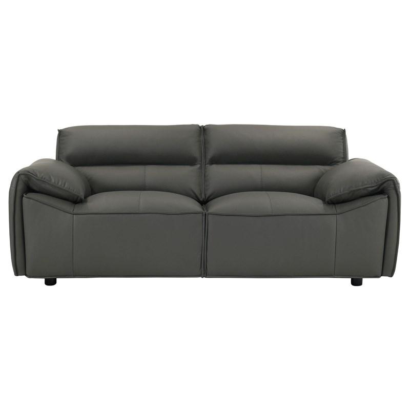 Large Picture of Coaster Furniture Buxton 509505 Top Grain Leather Upholstered Loveseat - Graphite