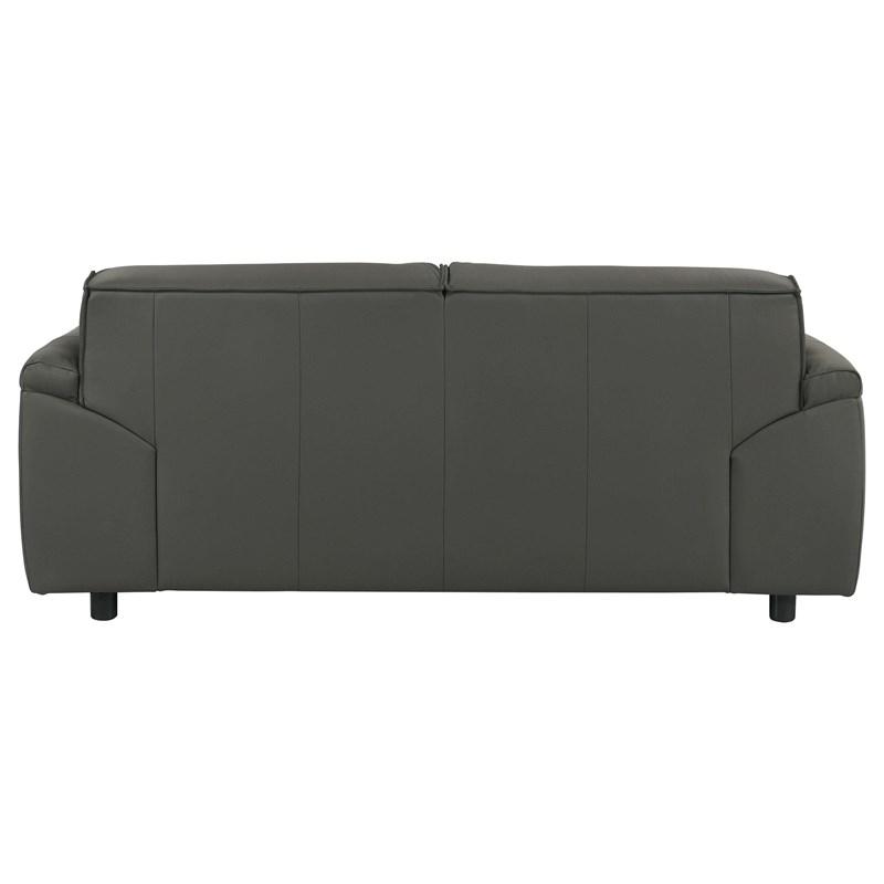 Large Picture of Coaster Furniture Buxton 509505 Top Grain Leather Upholstered Loveseat - Graphite