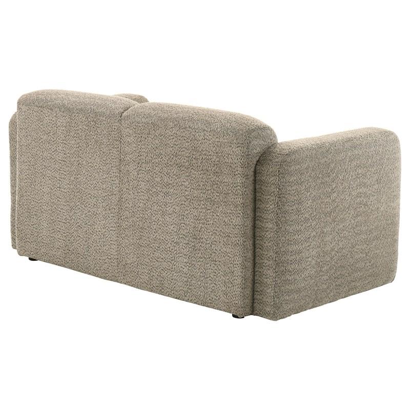 Large Picture of Coaster Furniture Dorset 509815 Fabric Upholstered Round Track Arm Loveseat - Brown