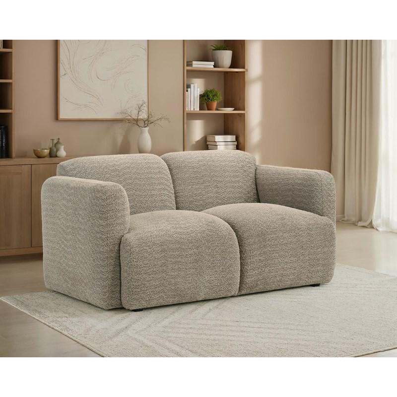 Large Picture of Coaster Furniture Dorset 509815 Fabric Upholstered Round Track Arm Loveseat - Brown