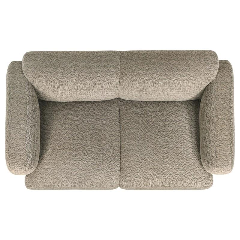 Large Picture of Coaster Furniture Dorset 509815 Fabric Upholstered Round Track Arm Loveseat - Brown