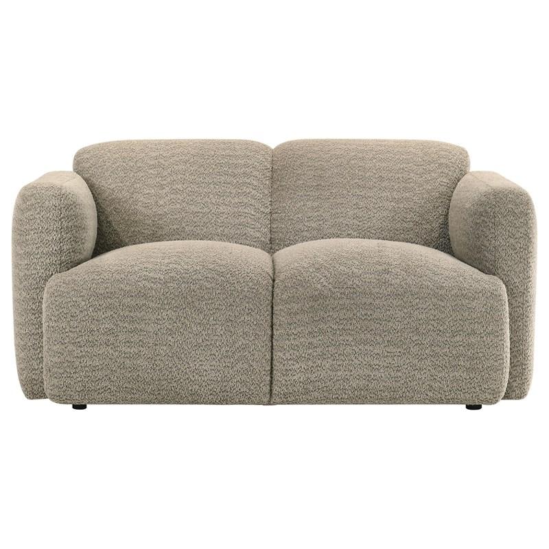 Large Picture of Coaster Furniture Dorset 509815 Fabric Upholstered Round Track Arm Loveseat - Brown