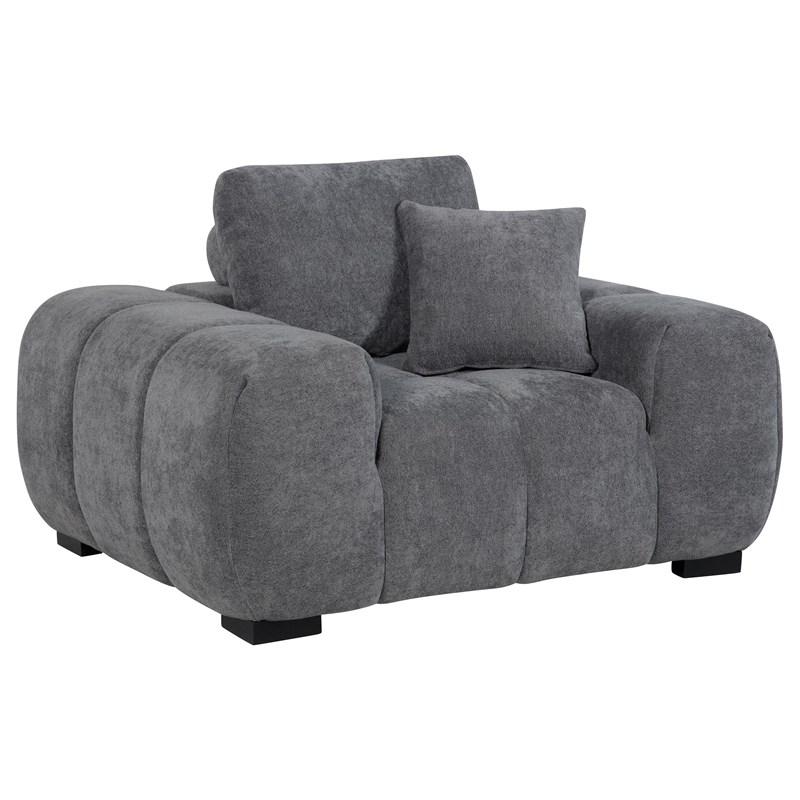 Large Picture of Coaster Furniture Octavia 509967 Upholstered Track Arm Accent Chair - Charcoal Grey