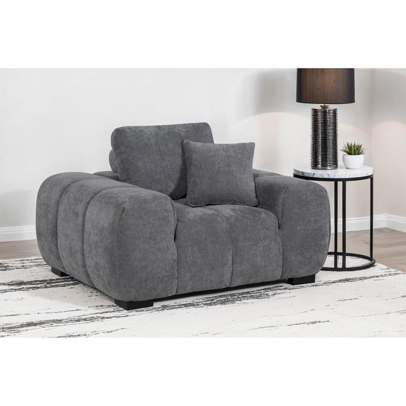 Large Picture of Coaster Furniture Octavia 509967 Upholstered Track Arm Accent Chair - Charcoal Grey