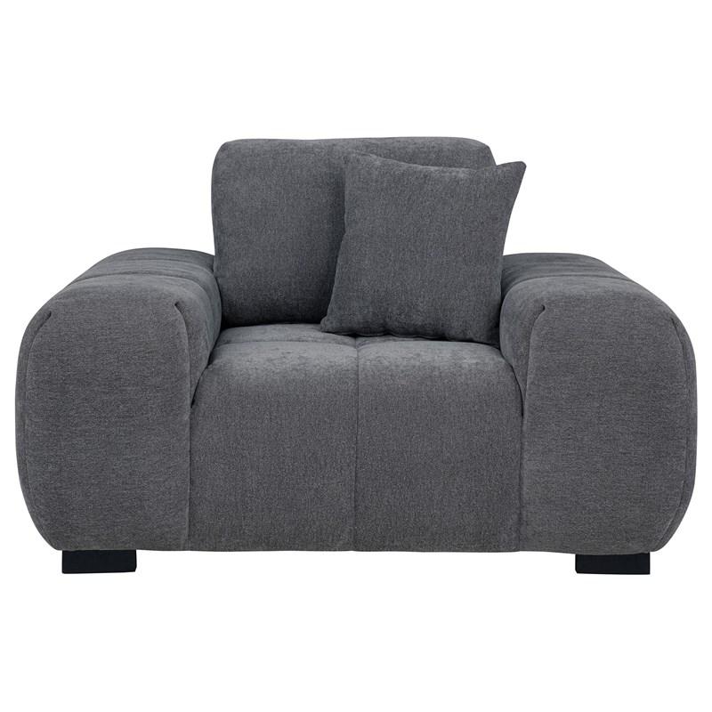 Large Picture of Coaster Furniture Octavia 509967 Upholstered Track Arm Accent Chair - Charcoal Grey