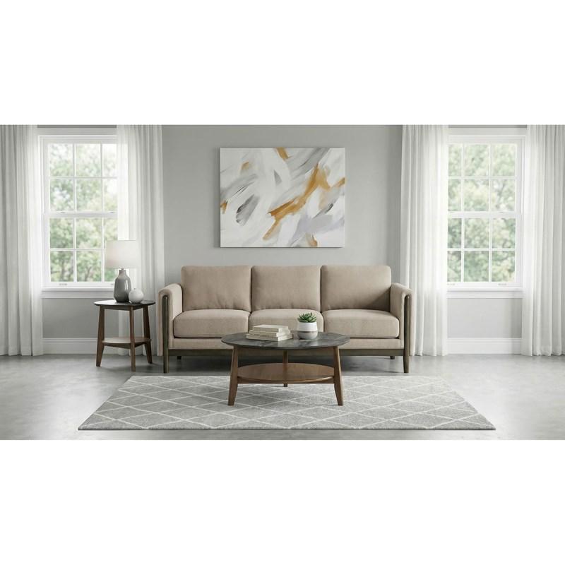 Large Picture of Coaster Furniture Islington 511101 Fabric Upholstered Panel Arm Sofa - Taupe