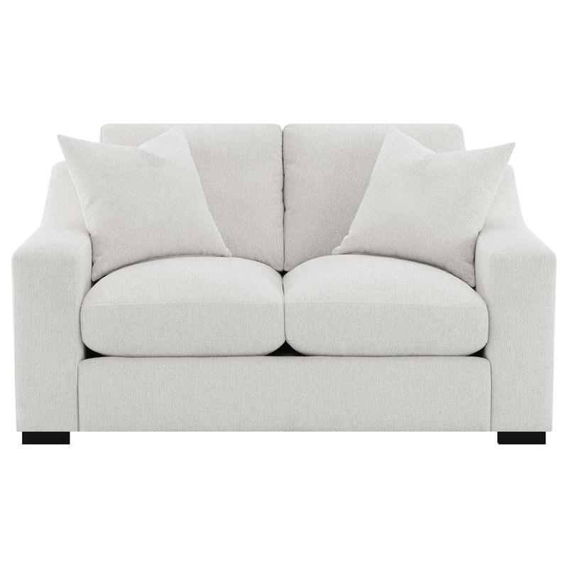 Large Picture of Coaster Furniture Ashlyn 552092 Fabric Upholstered Track Arm Loveseat - Sand
