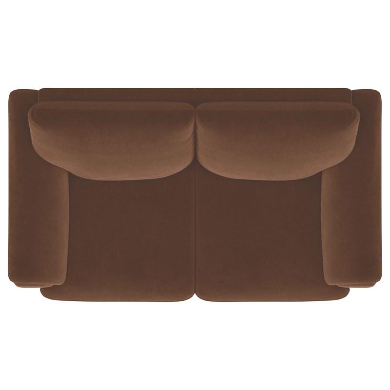 Large Picture of Coaster Furniture Selma 552102 Velvet Upholstered Crescent Arm Loveseat - Rust