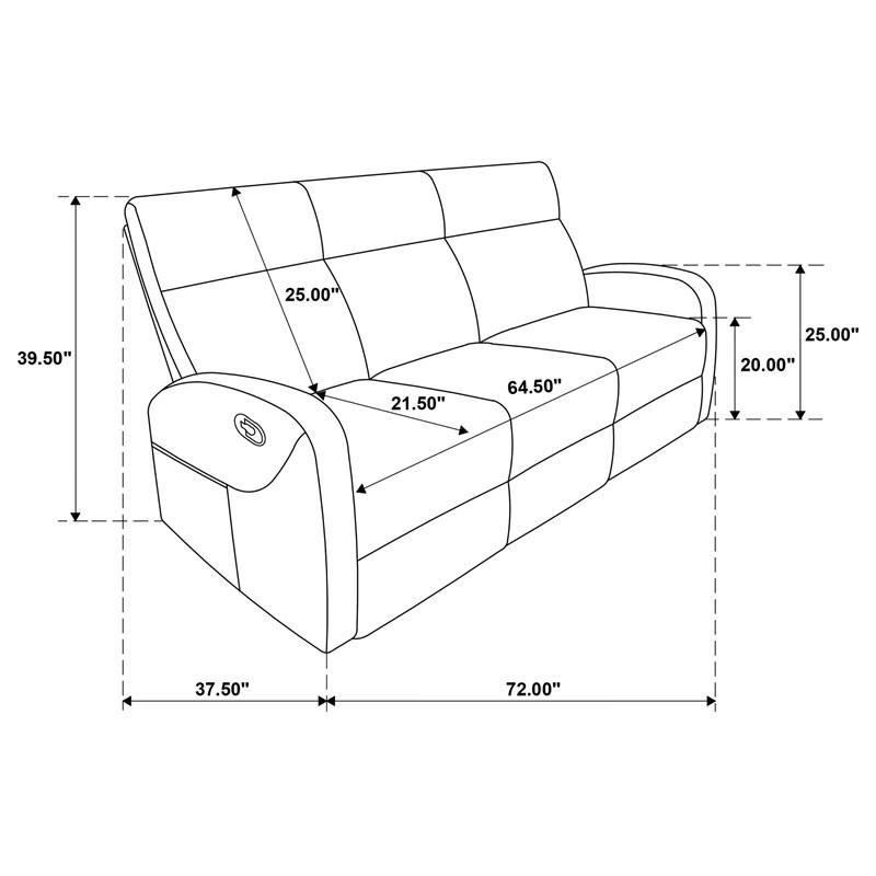 Large Picture of Coaster Furniture Hamilton 603371 Chenille Upholstered Manual Reclining Sofa - Sand