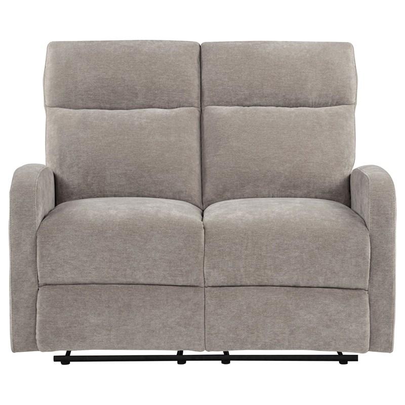 Large Picture of Coaster Furniture Hamilton 603372 Chenille Upholstered Manual Reclining Loveseat - Sand