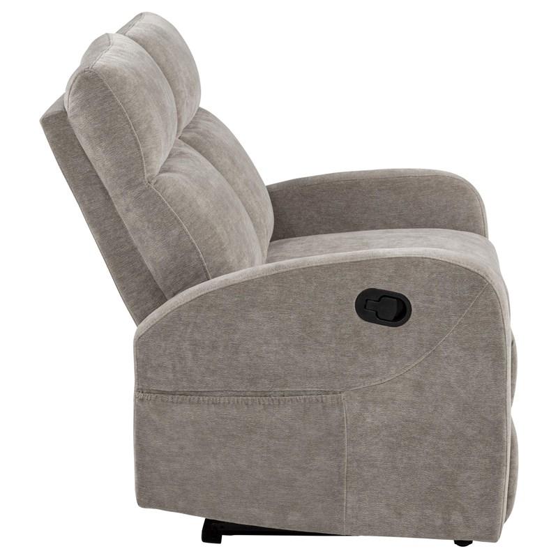 Large Picture of Coaster Furniture Hamilton 603372 Chenille Upholstered Manual Reclining Loveseat - Sand
