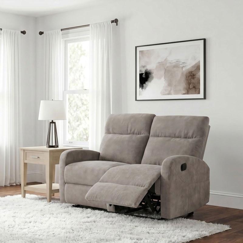 Large Picture of Coaster Furniture Hamilton 603372 Chenille Upholstered Manual Reclining Loveseat - Sand