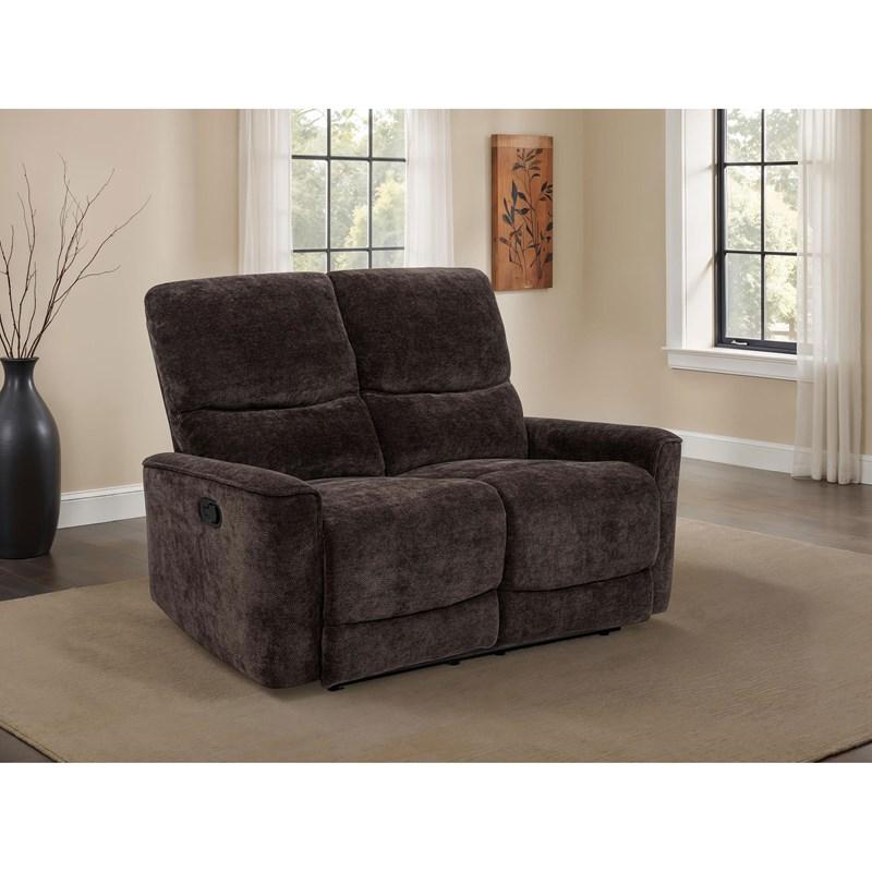 Large Picture of Coaster Furniture Navarro 609572 Chenille Upholstered Reclining Loveseat - Dark Brown