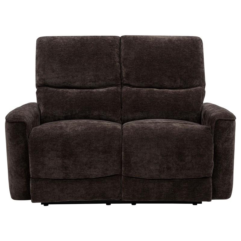 Large Picture of Coaster Furniture Navarro 609572 Chenille Upholstered Reclining Loveseat - Dark Brown