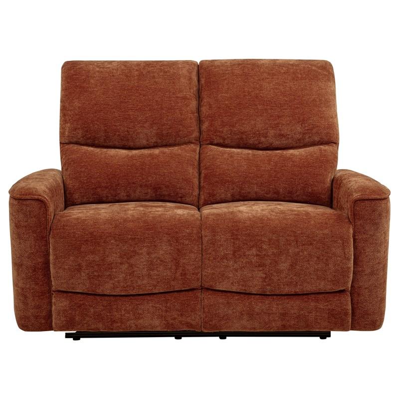 Large Picture of Coaster Furniture Navarro 609575 Chenille Upholstered Reclining Loveseat - Burnt Orange