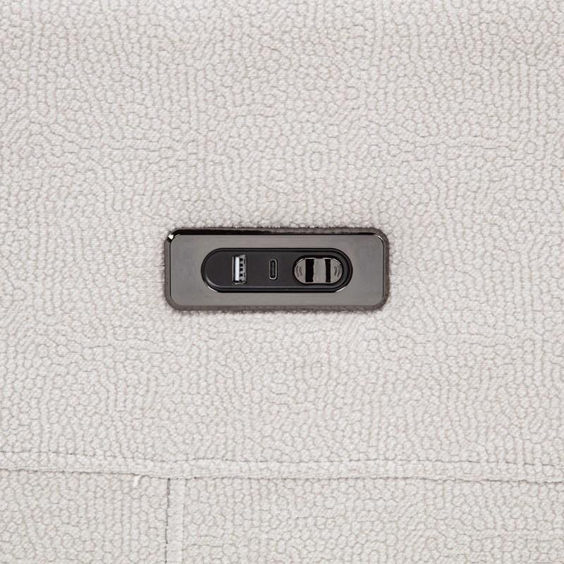 Large Picture of Coaster Furniture Kennett 610153P Chenille Upholstered Power Recliner Chair - Ivory