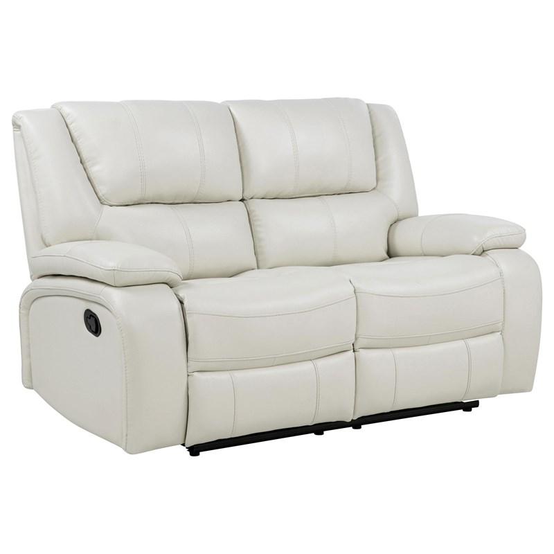 Large Picture of Coaster Furniture Camila 610248 Upholstered Motion Reclining Loveseat - White