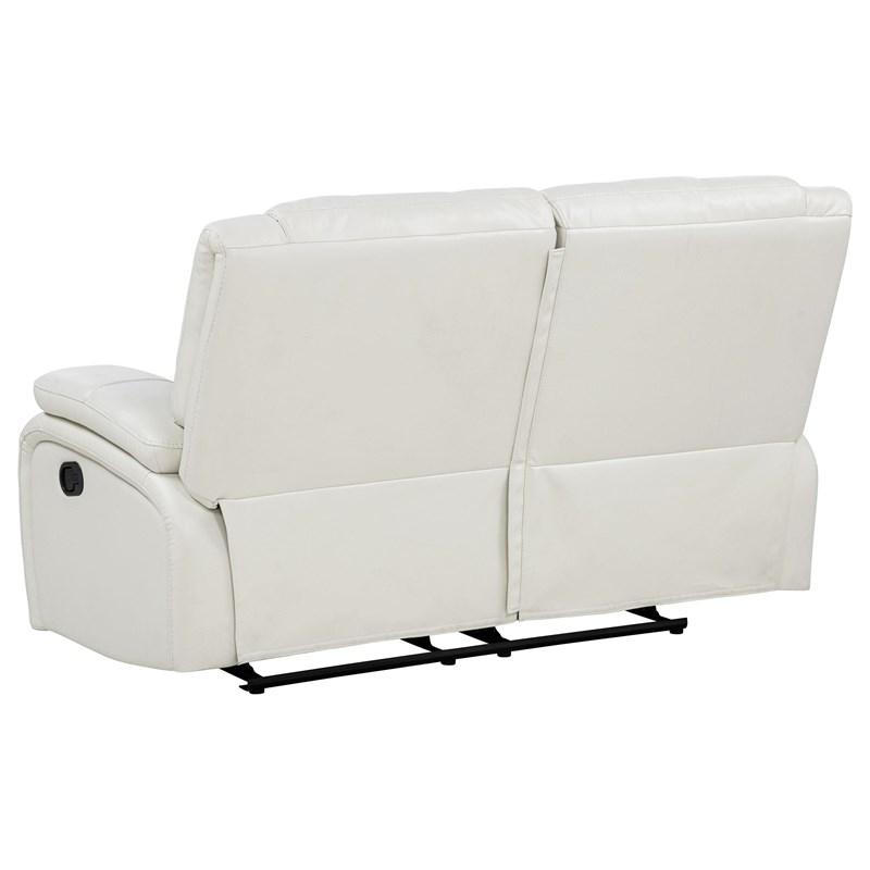 Large Picture of Coaster Furniture Camila 610248 Upholstered Motion Reclining Loveseat - White