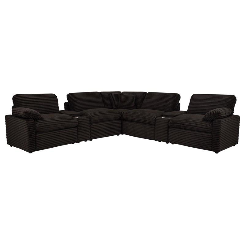 Coaster Furniture Collins 610350P-SETA 7-piece Modular Power Reclining Sectional - Chocolate Brown