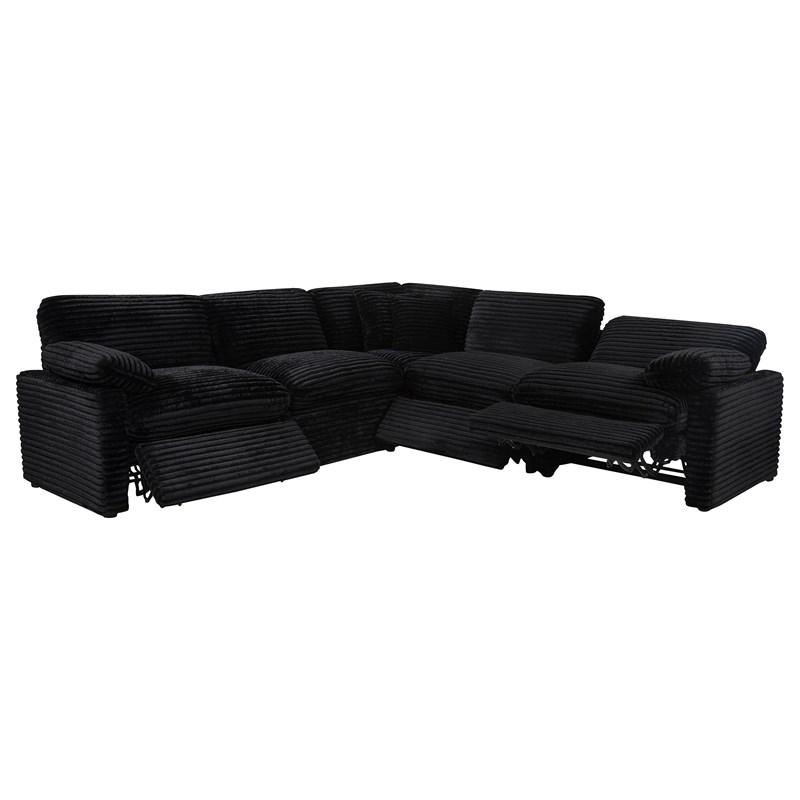 Coaster Furniture Collins 610360P 5-piece Modular Power Reclining Sectional - Black (Sectionals - Power Recline)