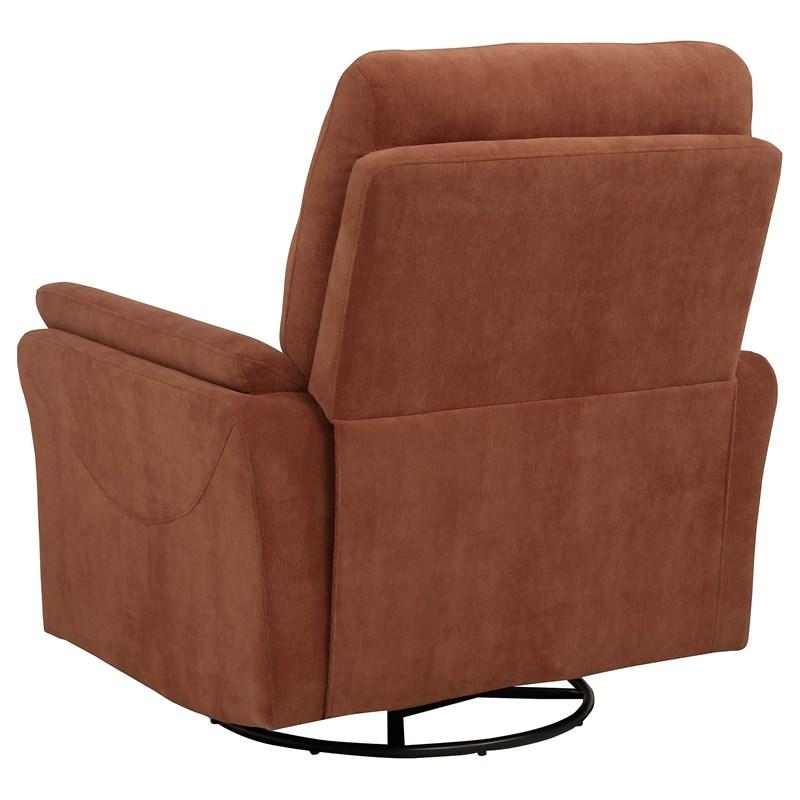 Large Picture of Coaster Furniture Adler 610433P Upholstered Power Swivel Glider Recliner - Rust