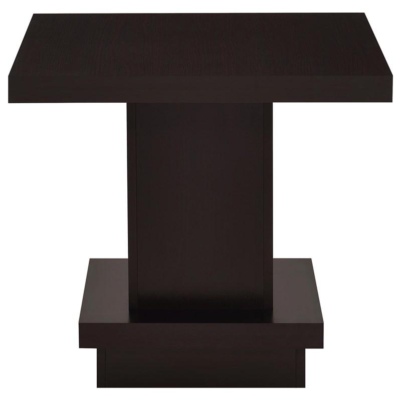 Large Picture of Coaster Furniture Reston 705168-S3 3-piece Square Coffee and End Table Set - Cappuccino