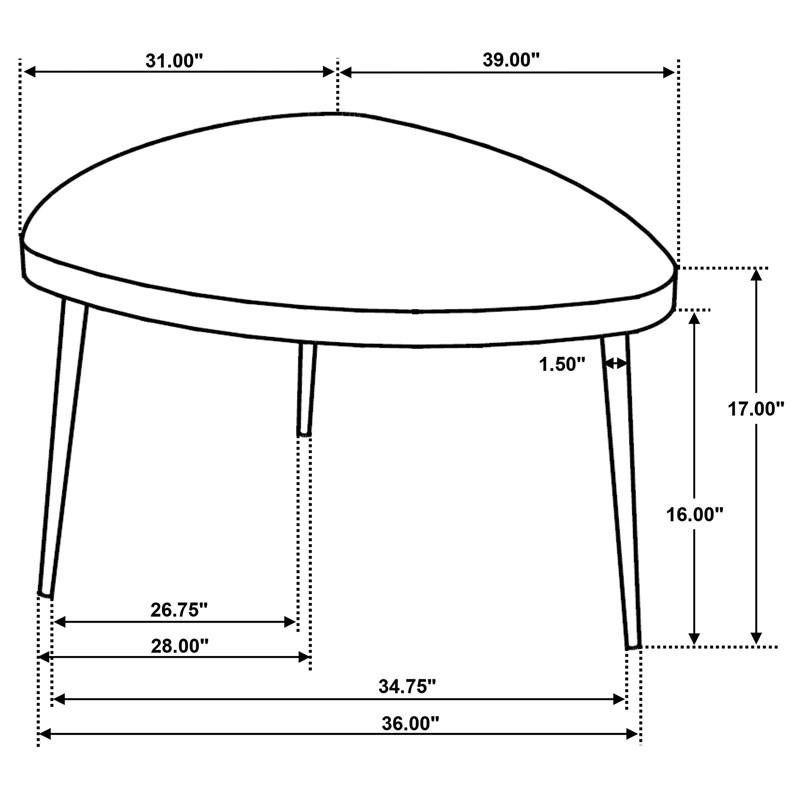Large Picture of Coaster Furniture Odessa 707918-S2 2-piece Triangular Coffee and End Table Set - Black