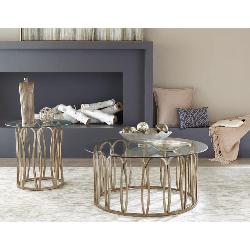 Large Picture of Coaster Furniture Monett 708058-S2 2-piece Coffee and End Table Set - Chocolate Chrome