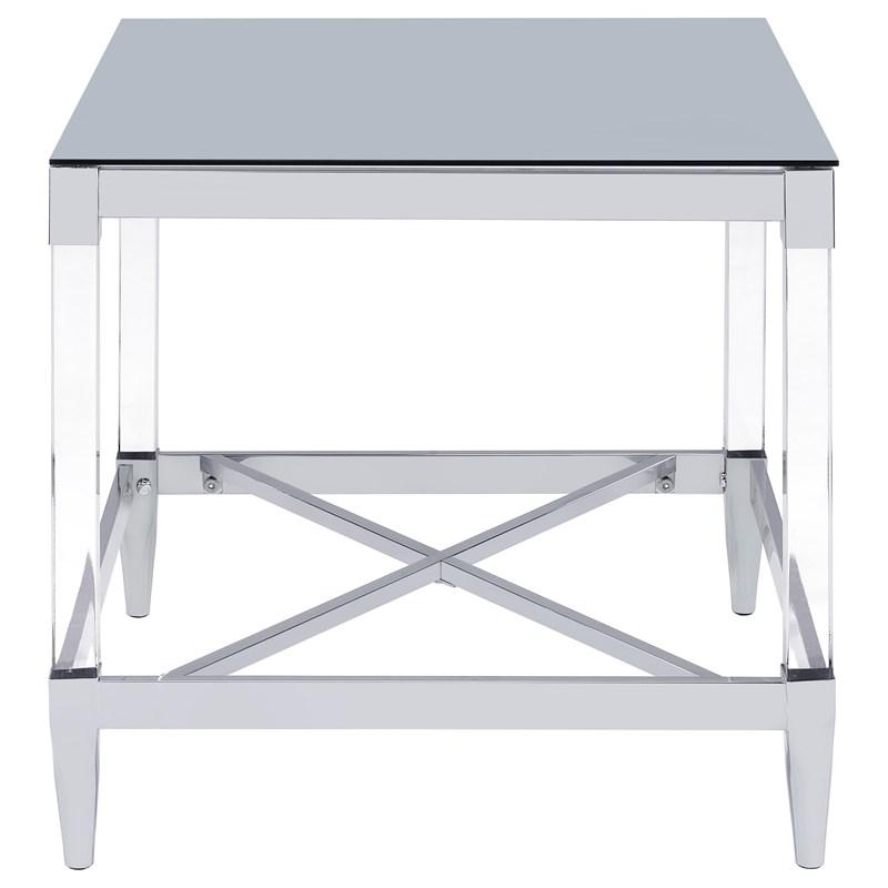 Large Picture of Coaster Furniture Lindley 709728-S2 2-piece Square Coffee and End Table Set - Chrome