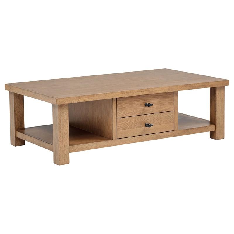 Large Picture of Coaster Furniture Beasley 723328-S3 3-Piece Wood Coffee Table Set - Golden Oak