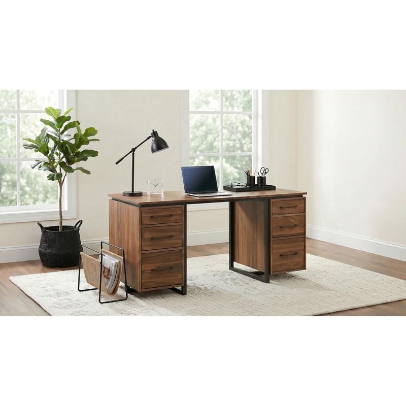 Large Picture of Coaster Furniture Berhalter 801596 6-Drawer Double Pedestal File Computer Desk