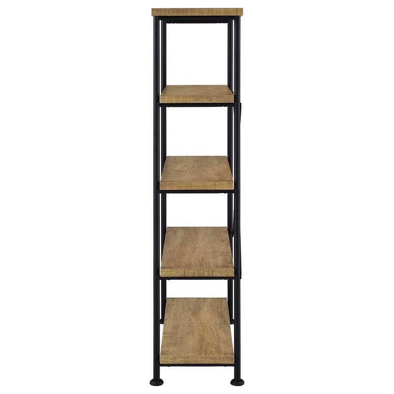 Large Picture of Coaster Furniture Analiese 802003 63-inch 4-shelf Bookshelf - Mango