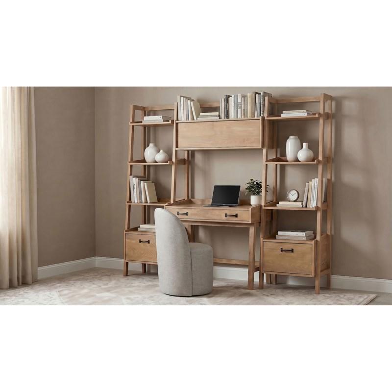 Large Picture of Coaster Furniture Fabian 802041-SET 4-piece Computer Desk and Bookshelf Set  - Distressed Light Brown