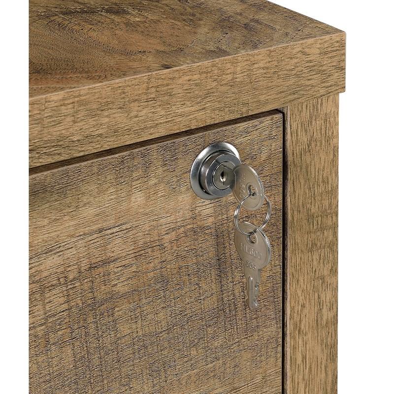 Large Picture of Coaster Furniture Westpark 802693 3-shelf Bookcase USB and Lockable Drawer - Mango