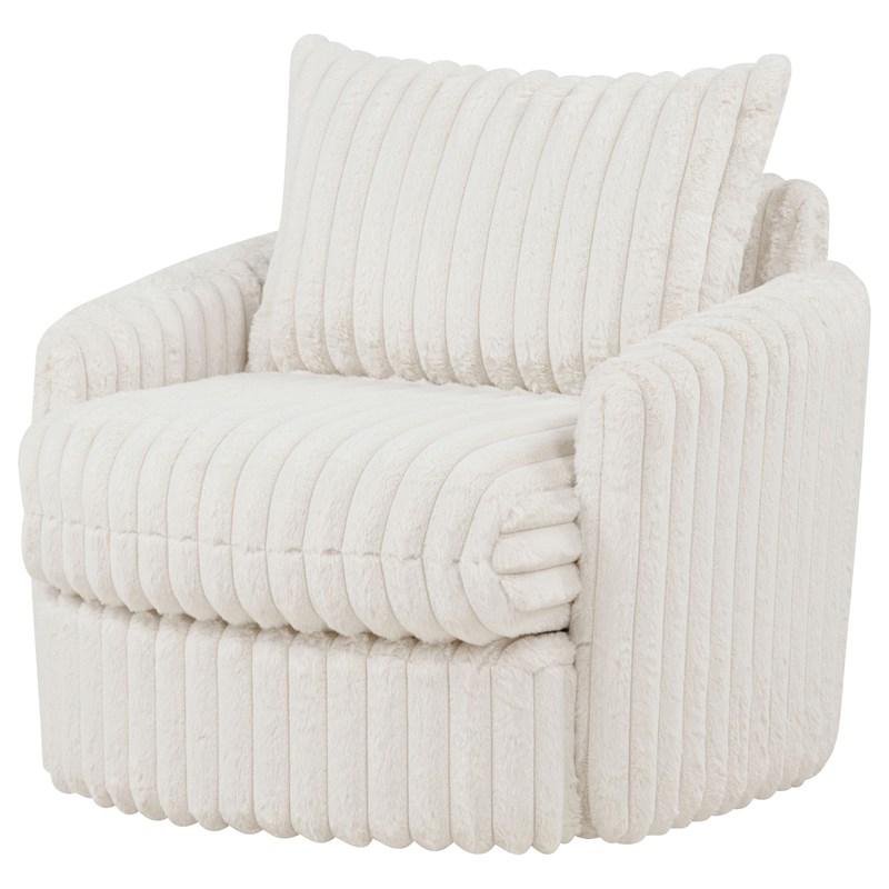 Coaster Furniture Sarco 902541 Corduroy Upholstered Swivel Accent Arm Chair - Ivory
