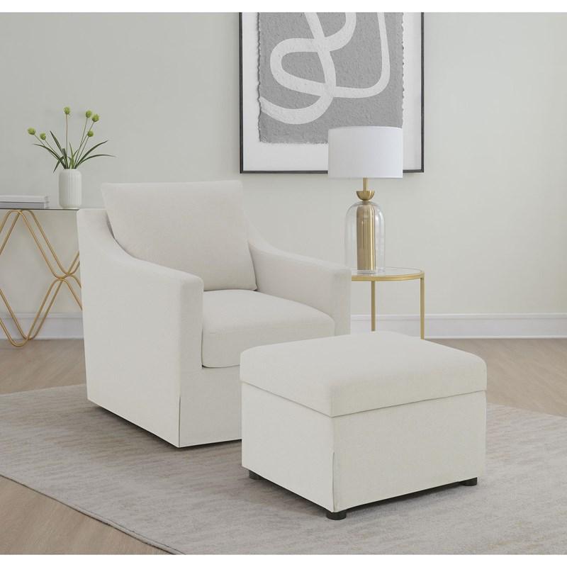 Large Picture of Coaster Furniture Winter 904134 Upholstered Hydraulic Lift Top Storage Ottoman - Beige