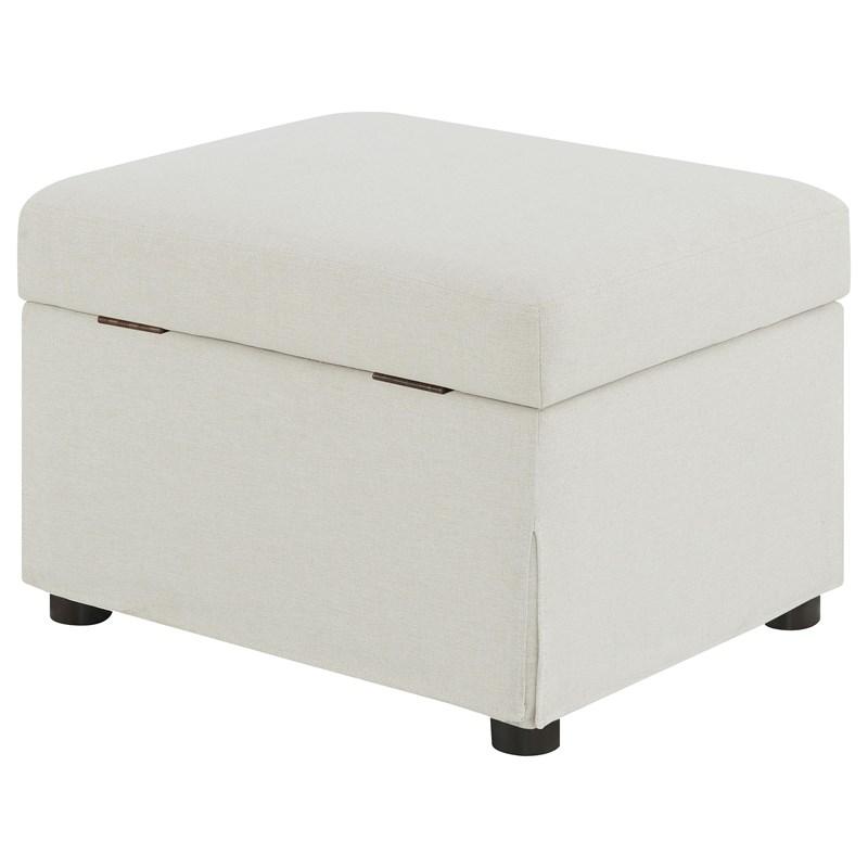 Large Picture of Coaster Furniture Winter 904134 Upholstered Hydraulic Lift Top Storage Ottoman - Beige